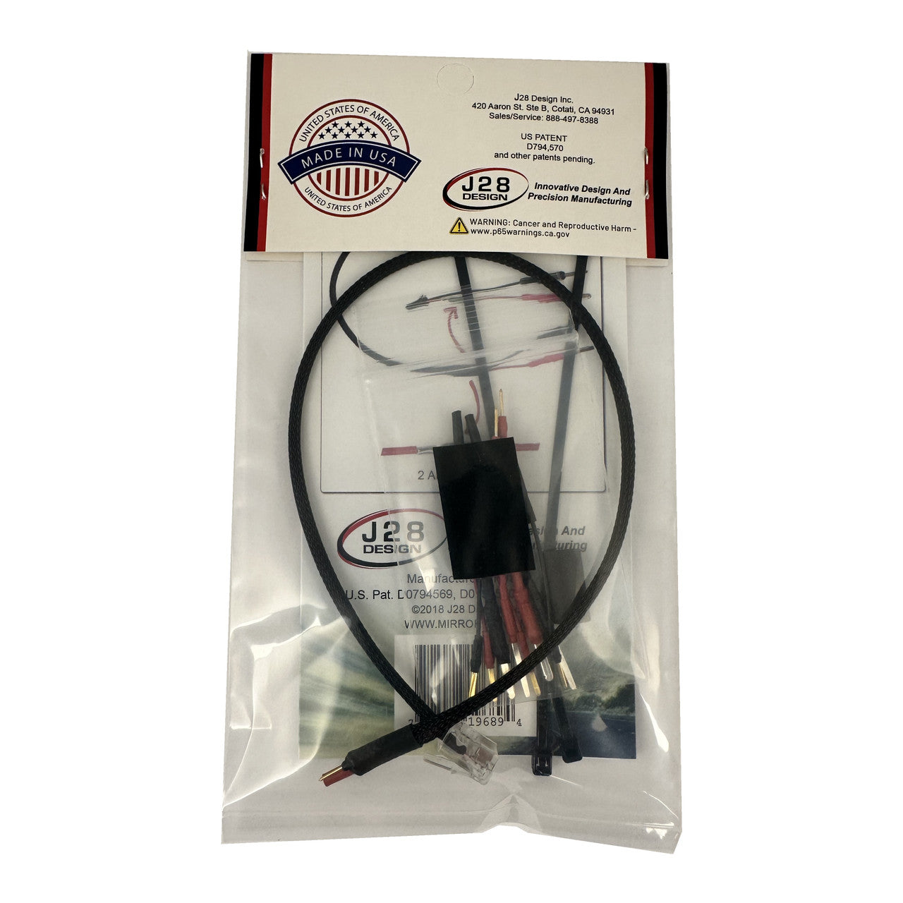Blendmount MirrorTap Power Cord, MTX Series, 15" long, RJ-11, 2 Amp Inline Fuse with Military Grade Taps Kit
